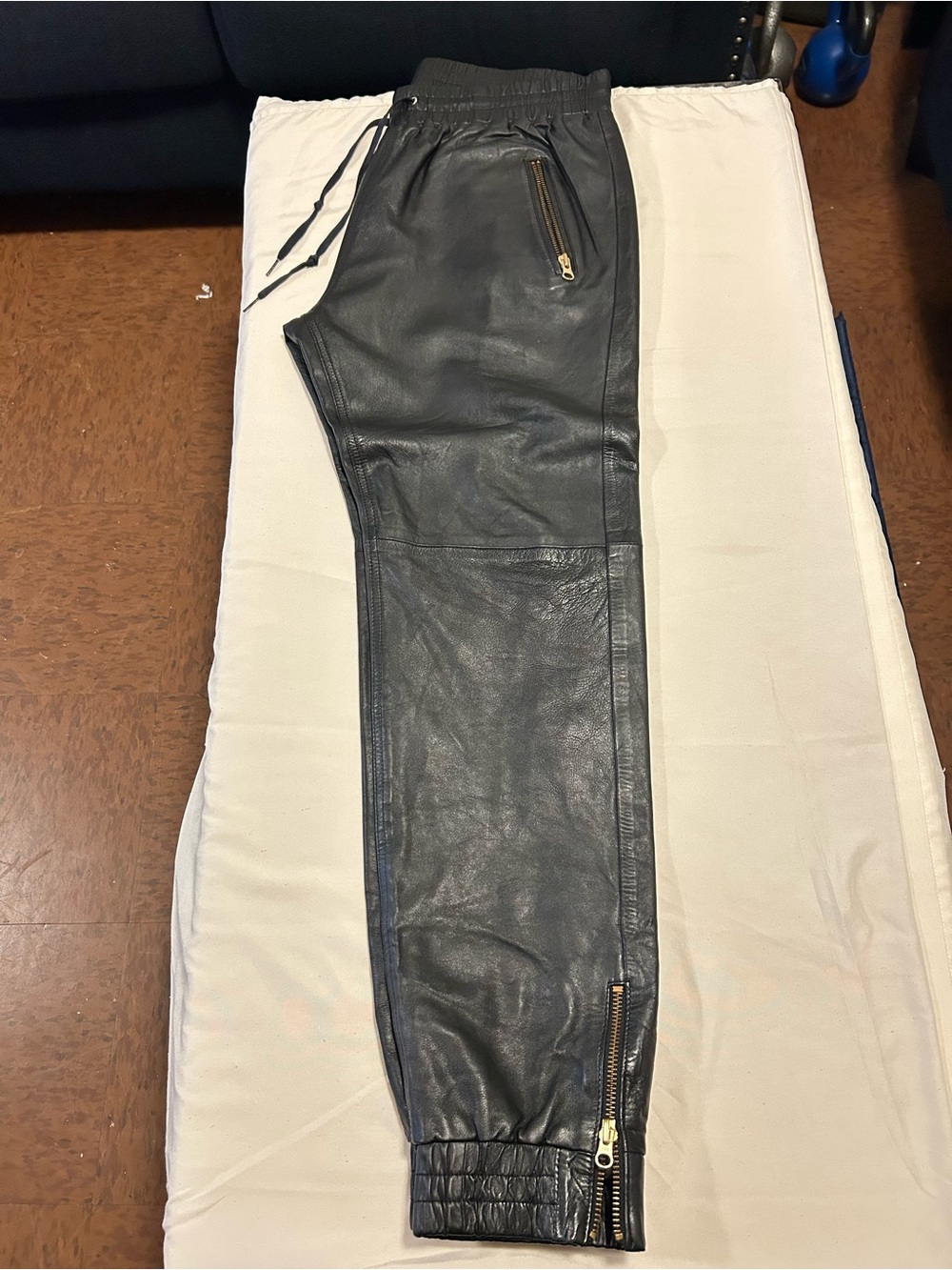 Real Leather Genuine Leather Joggers Pants